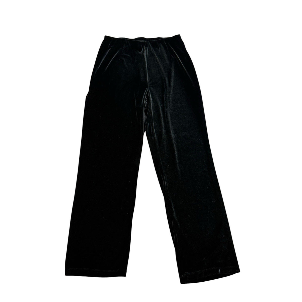 Worthington Pants Large Tall Black Wide Leg High Rise Velvet Stretch Pull On