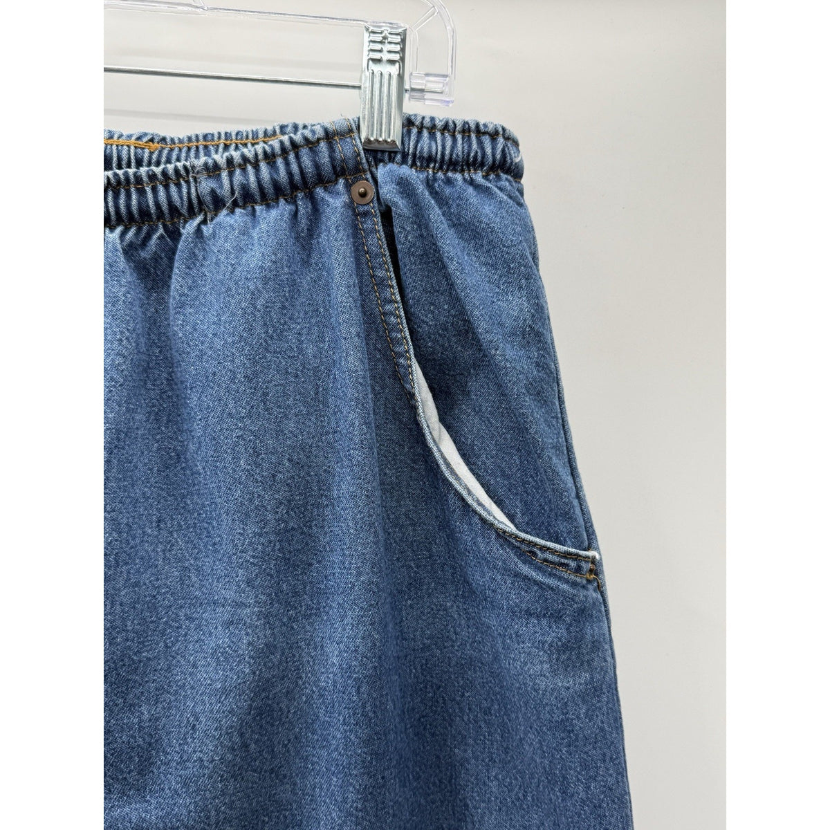 Bobbie Brooks Pull On Denim Jeans Womens 16W Elastic Waist Relaxed Comfort