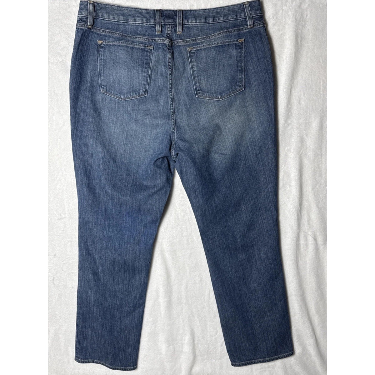 LL Bean Denim Blue Jeans Women’s Sz 18W Regular 5 Pocket Cotton Blend Casual