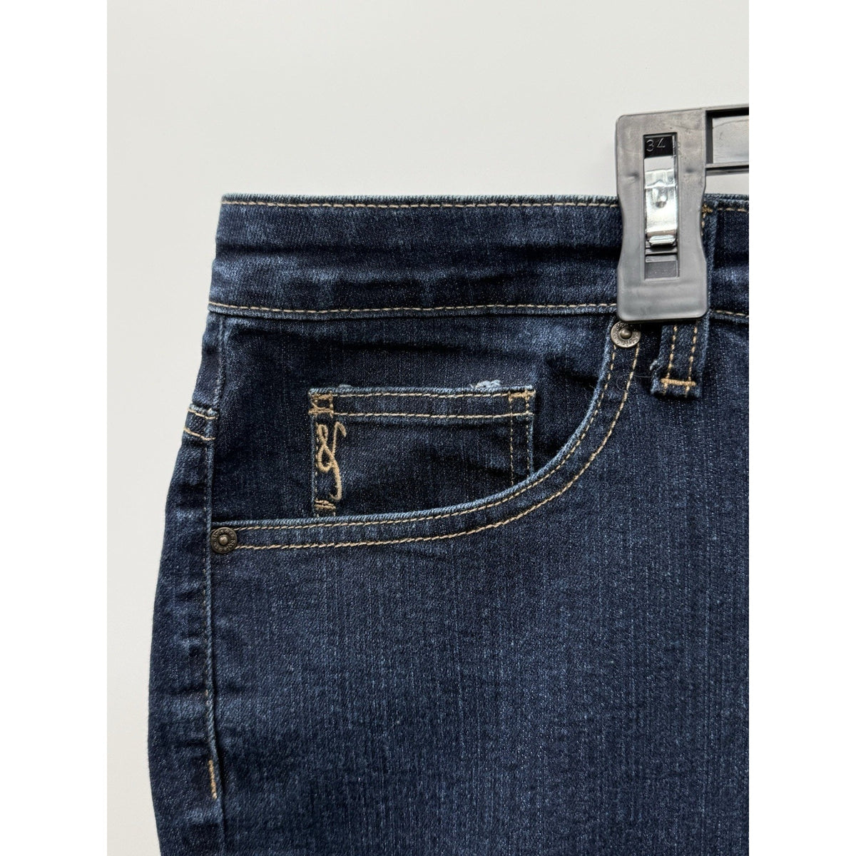 Style&co Women's Blue Denim Capri Jeans Dark Wash Stretch 5-Pocket Plus Size 22W