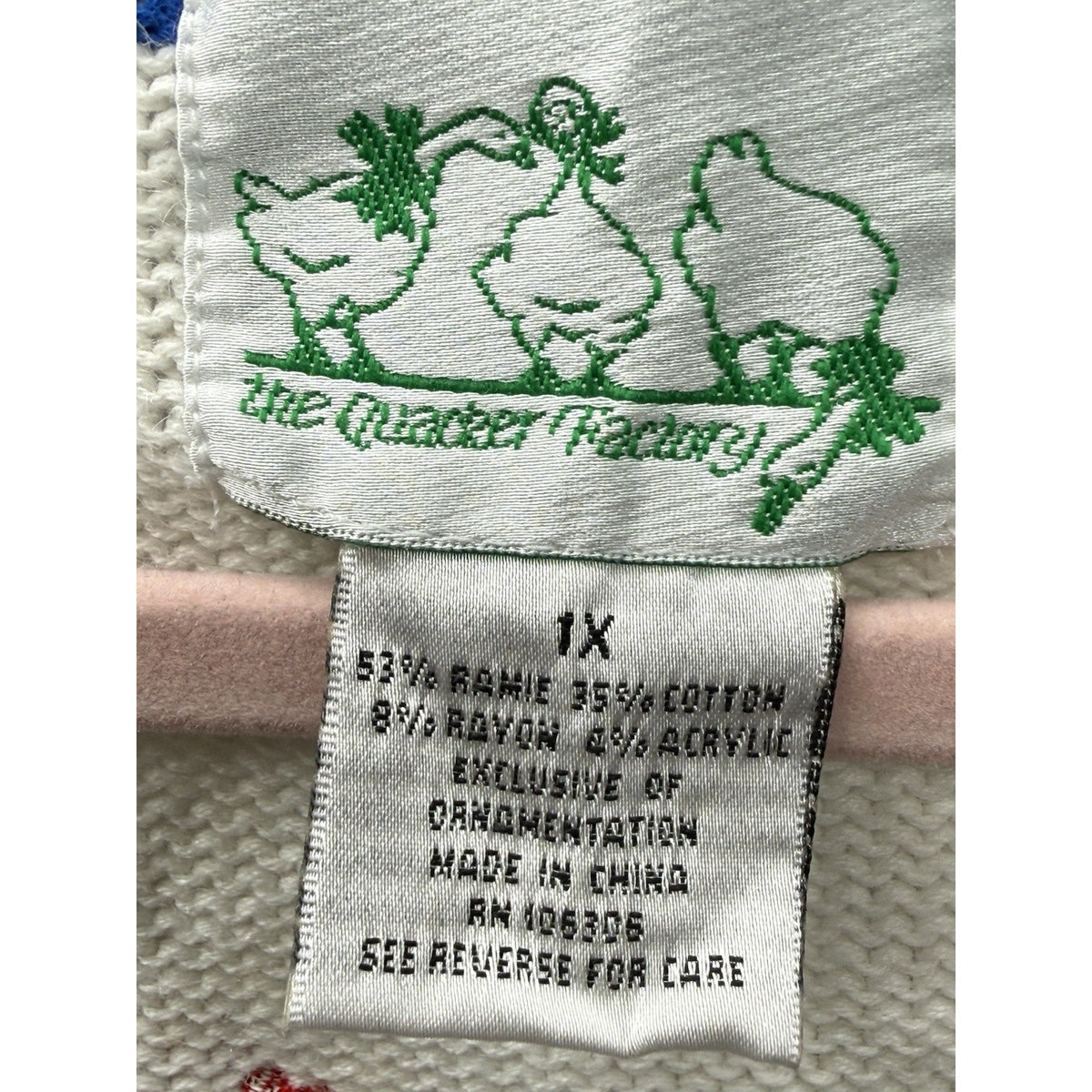 Quacker Factory 1X Nautical Crab Sweater Vest Cardigan White Blue Sequin Beach