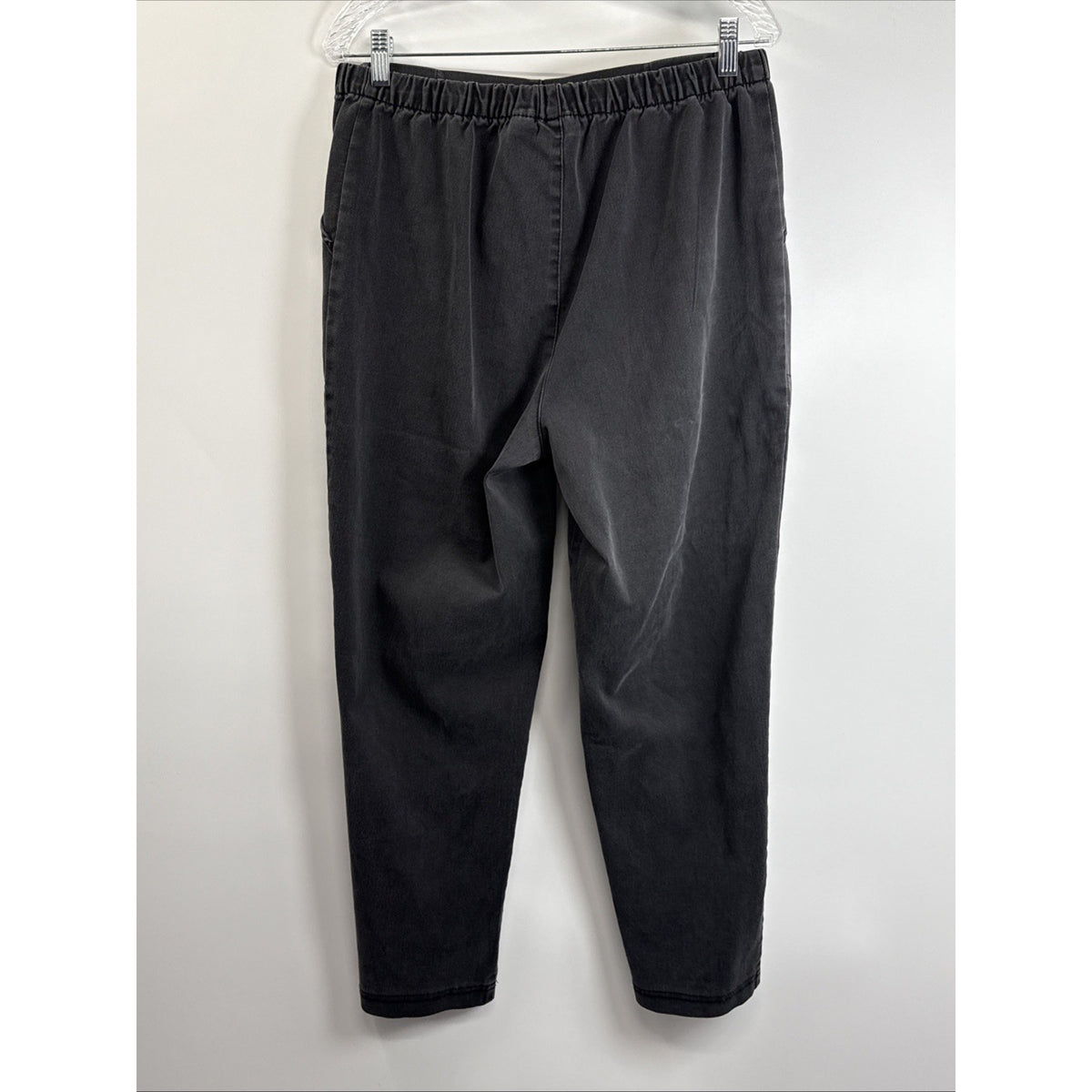 Croft & Barrow Stretch Jeans Sz 16P Back Elastic Waist Black Pockets Casual