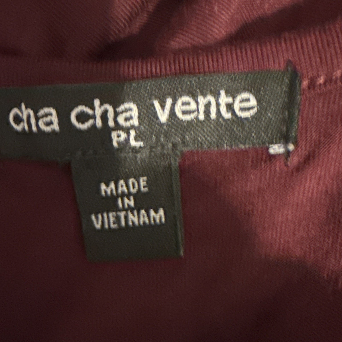 Cha Cha Vente Womens Plus Burgundy Scoop Neck Tunic 3/4 Sleeve Stretch Velvet