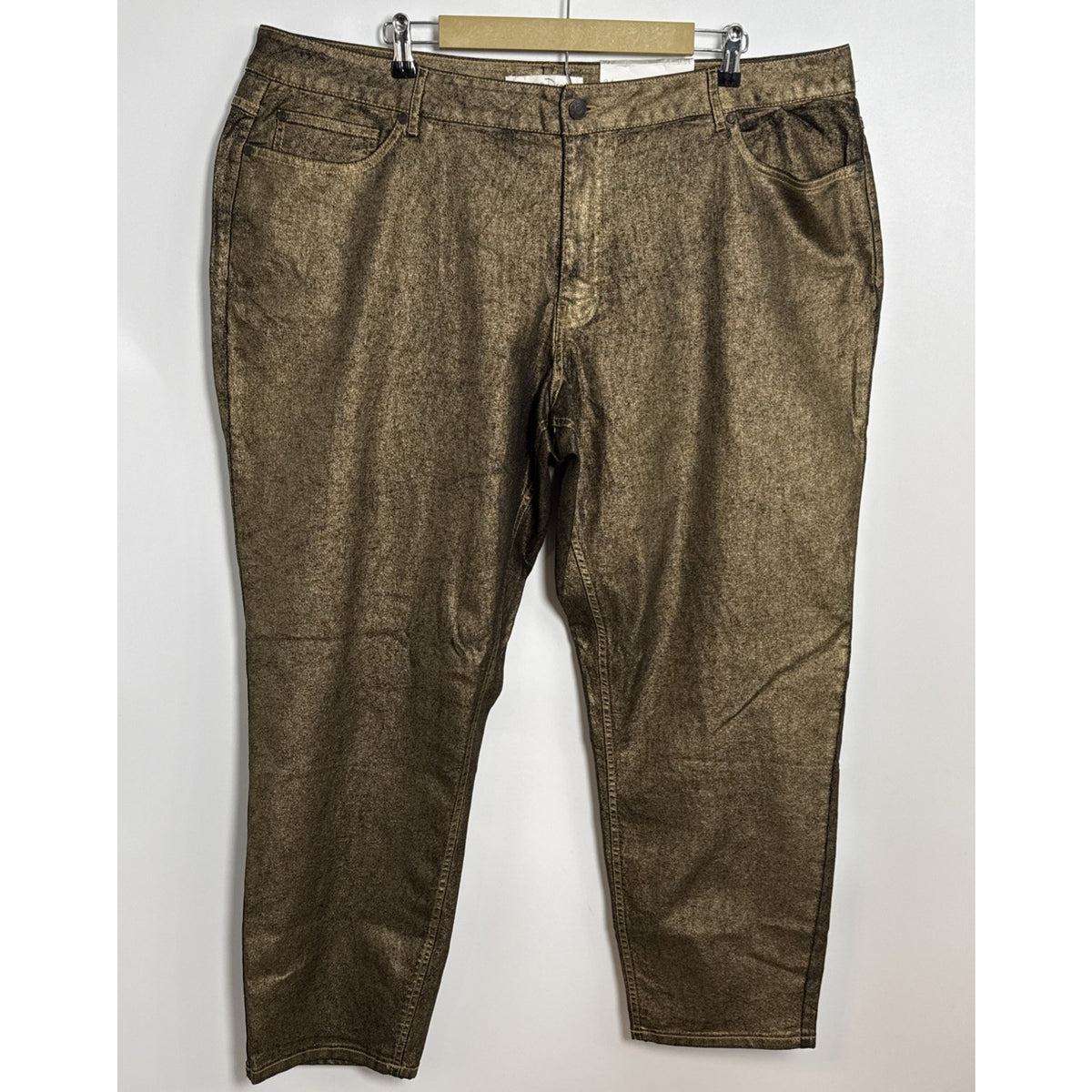 CATO Fashions Metallic Gold Plus Size Jeans 24W Hi-Rise Women’s Pants Jegging