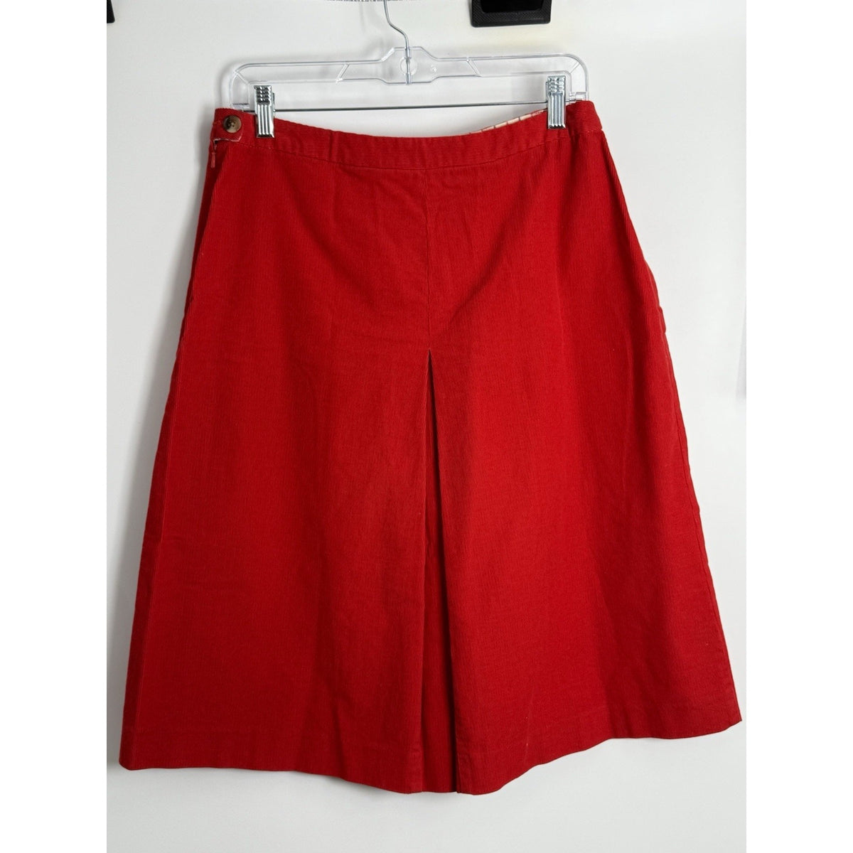 Isaac Mizrahi for Target Red Corduroy A-Line Skirt Women’s 10 Side Zip Button