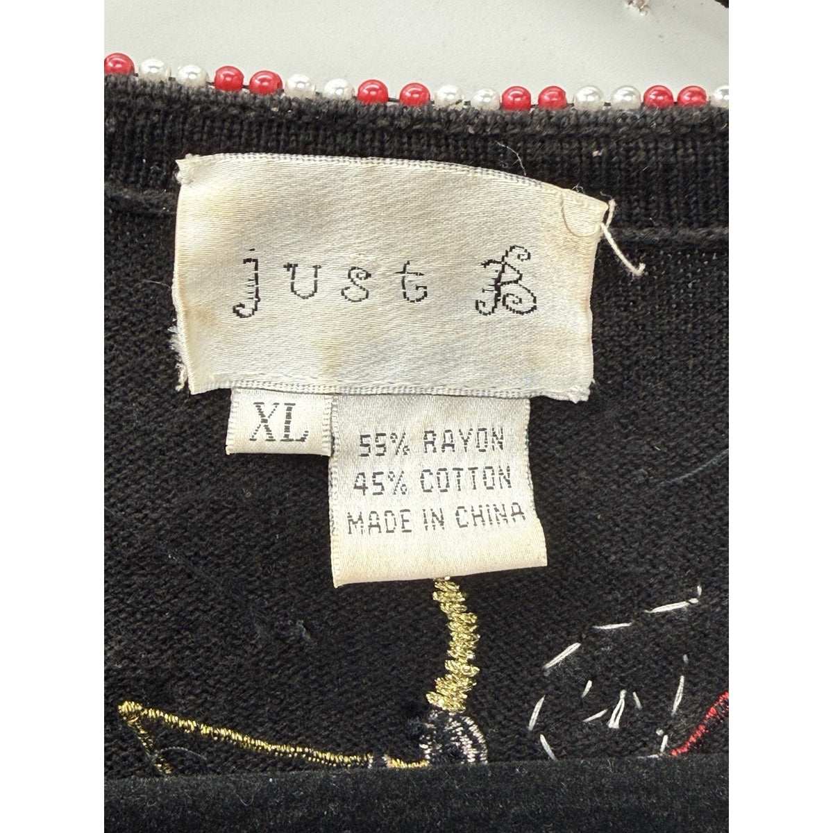 Just B XL Christmas Cardigan Nutcracker Angel Beaded Sequin Holiday Sweater