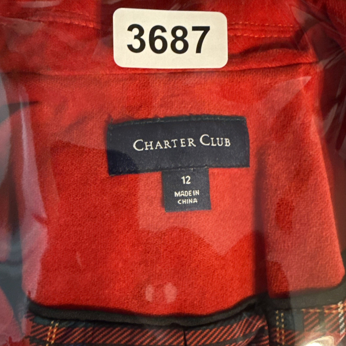 Charter Club Red Blazer Jacket Womens 12 Plaid Lined Preppy Holiday Career