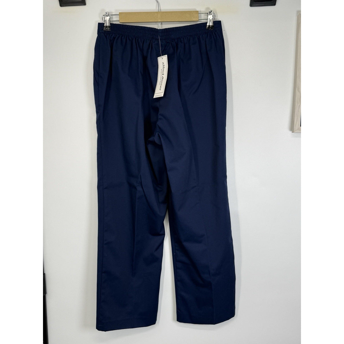 Alfred Dunner Womens Size 10 Pull On Pants Elastic Waist Navy Blue NWT