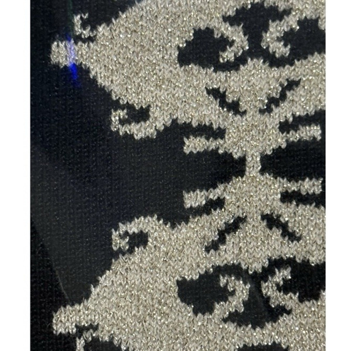 7th Avenue Design Studio Black Gold Metallic Knit Sweater L | Damask Print |