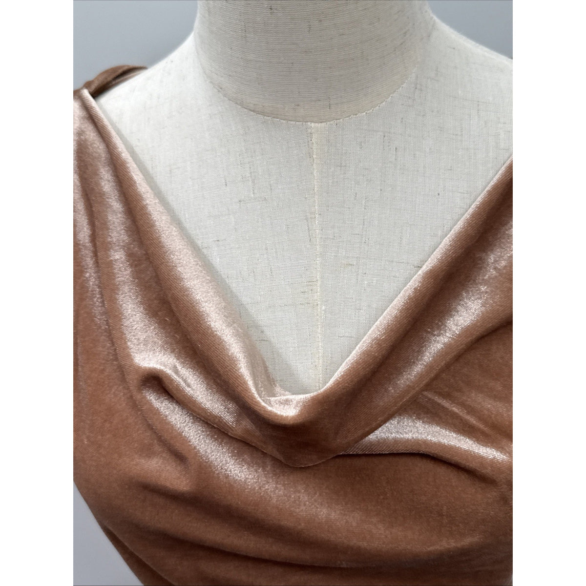 Old Navy Dress Women's Small Tall Velvet Velour Sleeveless Cowl Neck Brown NWT