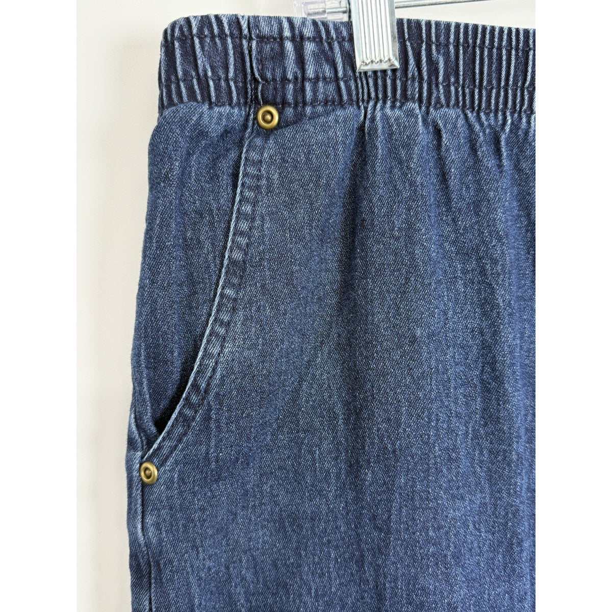Hasting & Smith Denim Crop Pants Women Sz Large Elastic Waist