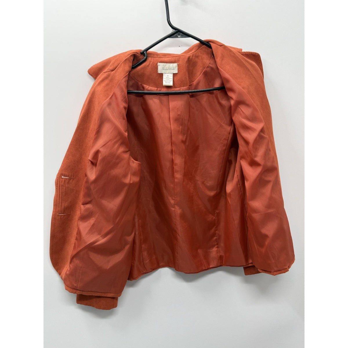 Studio Works Womens Blazer Jacket Size 12 Burnt Orange Faux Suede Career Western
