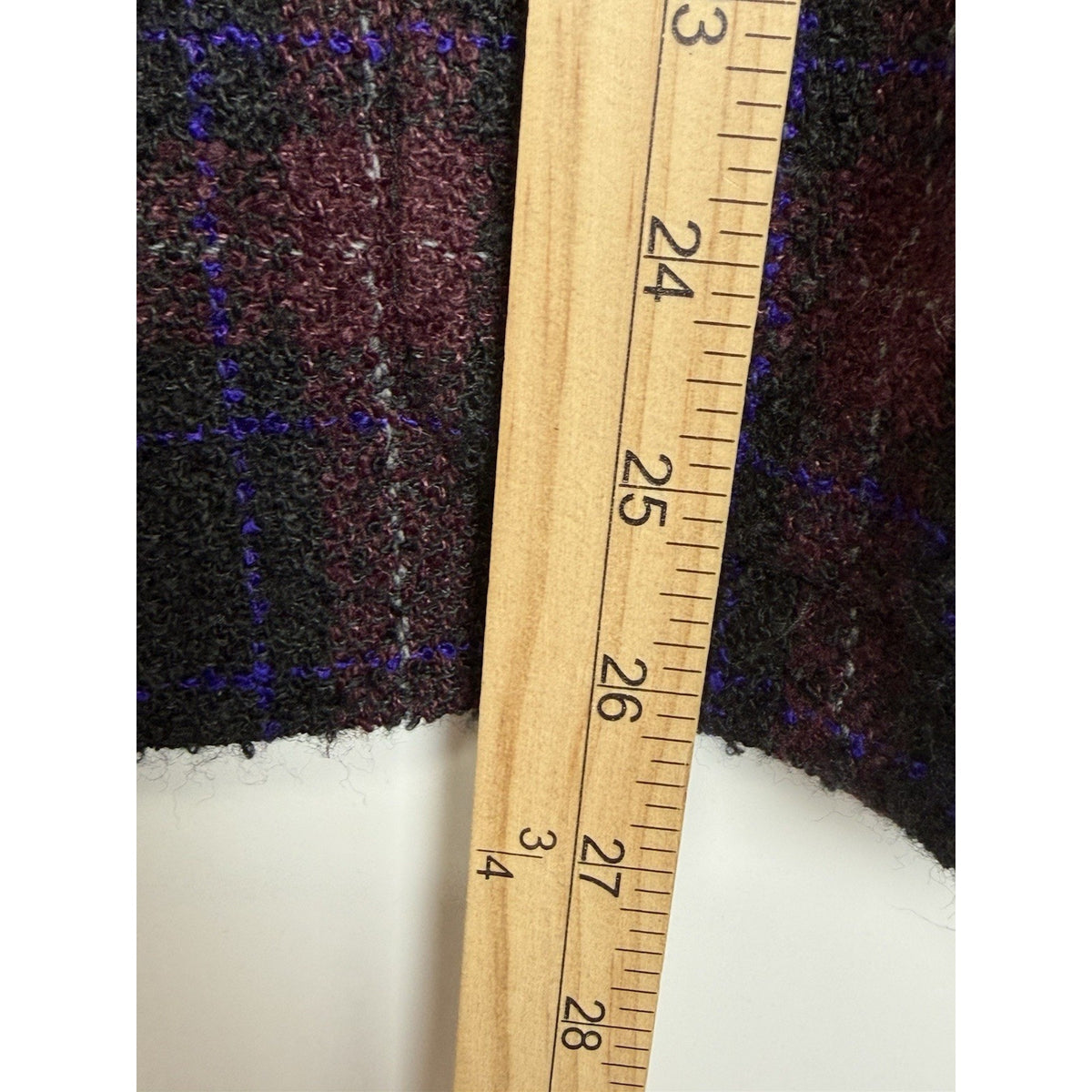 Kasper Plaid Wool Blend Button Front Jacket Blazer Size 12 Burgundy Black
