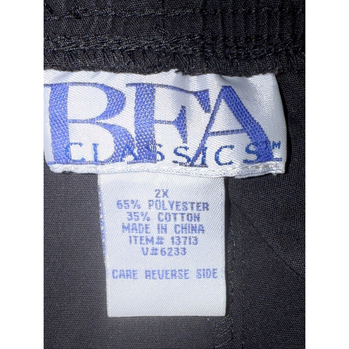 Bfa Women’s Pants Classic Black Pull On Size 2x Elastic Waist Pockets Casual