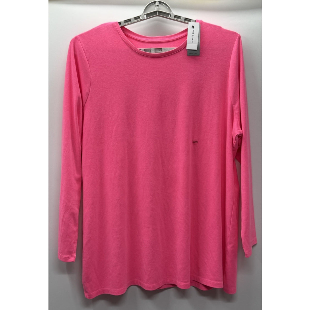 Lane Bryant NWT Pink Long Sleeve Knit Top Plus Size 22/24 Stretch Casual