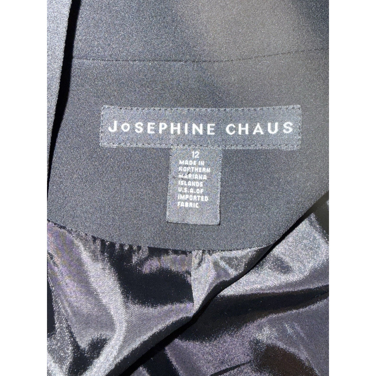 Josephine Chaus Black Embroidered Open-Front Jacket Women’s Size 12
