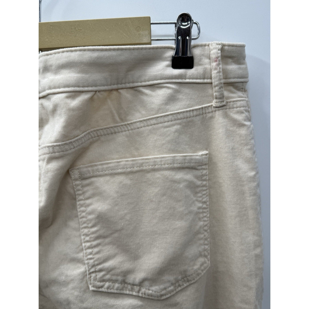 Croft & Barrow Womens 16 Ivory Corduroy Pants Straight Leg Stretch