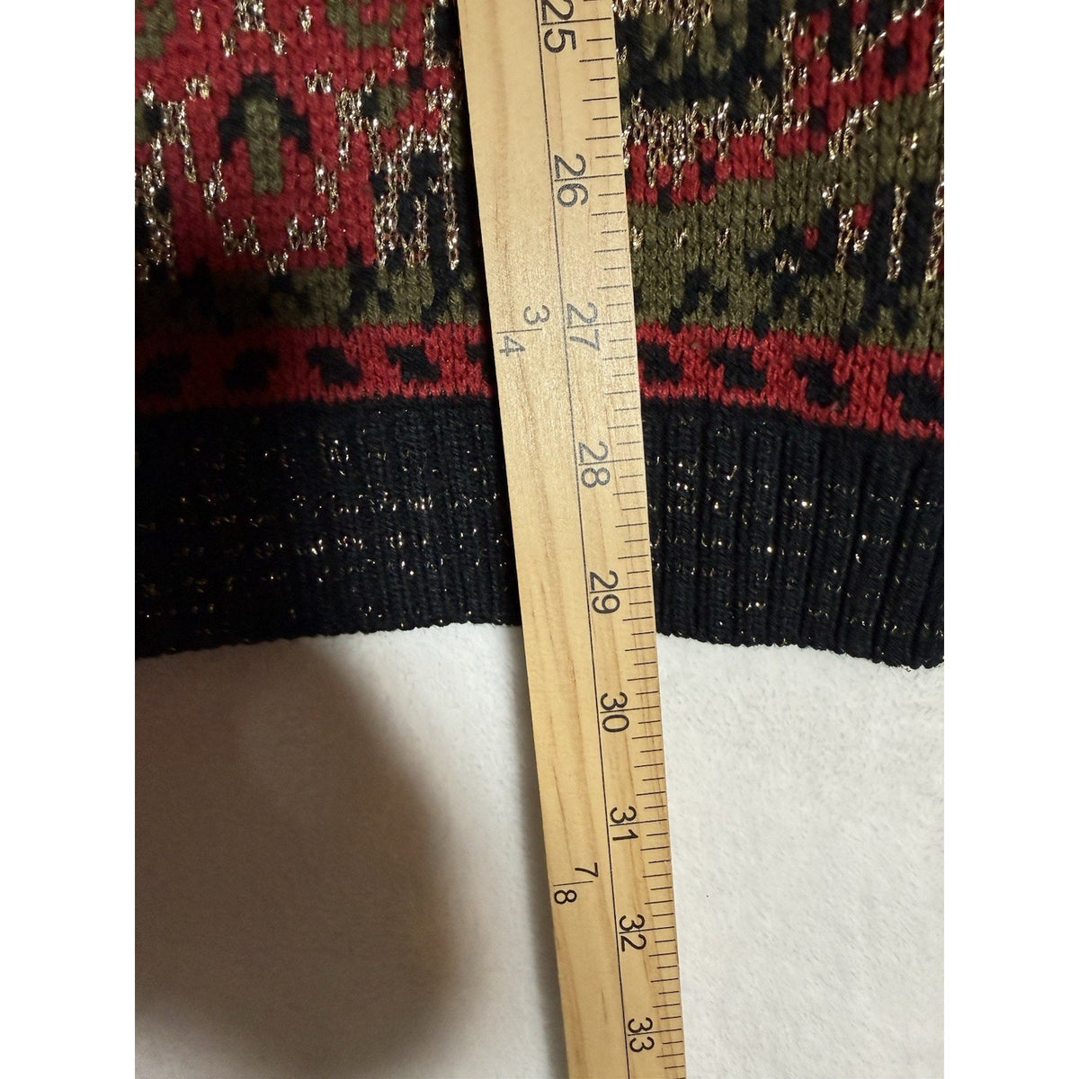 CST Studio Cardigan Sweater Sz 44 Metallic Lurex Black Red Gold Paisley Long