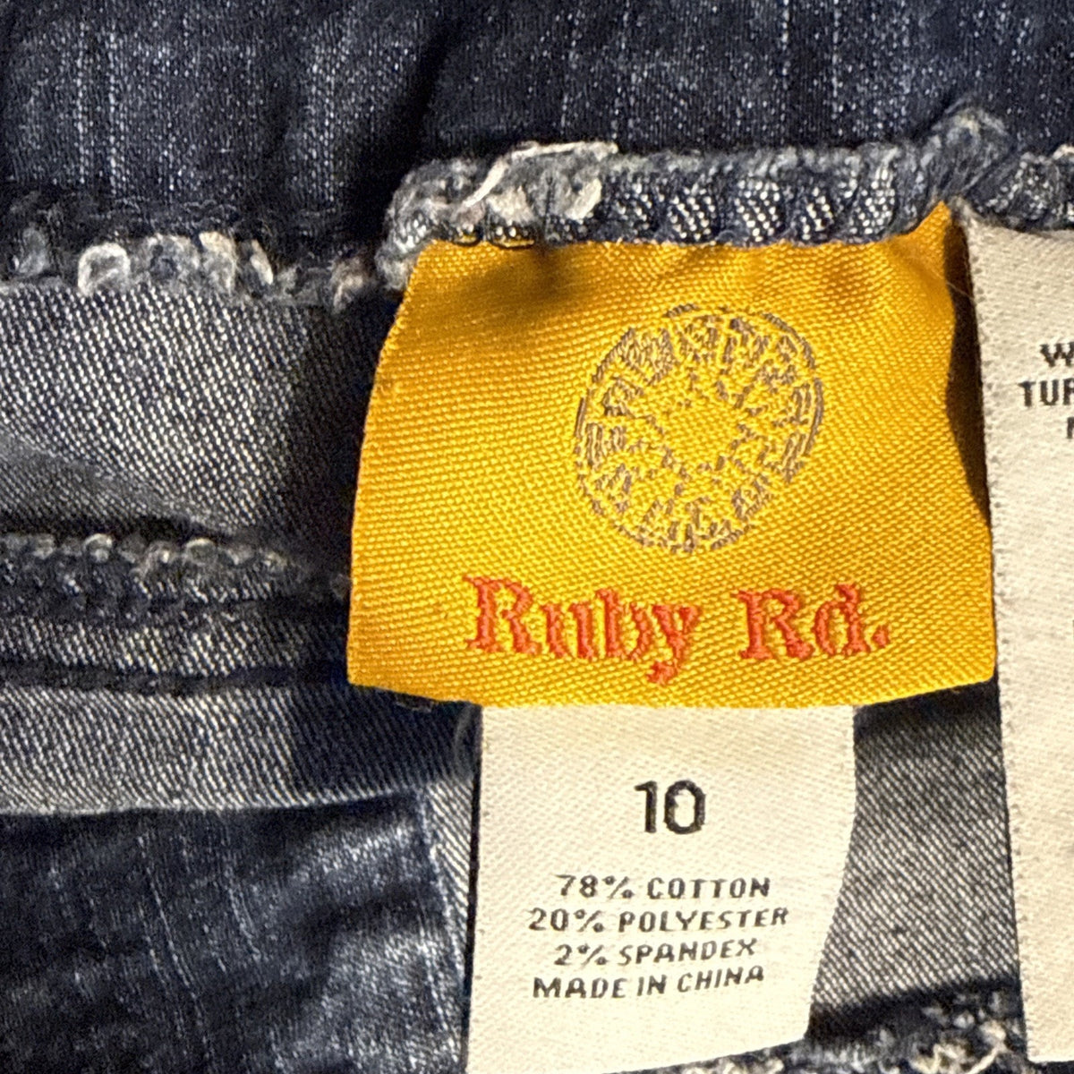 Ruby Rd. Women's 10 Jeans Blue Denim Stretch Faux Front Pockets Casual Pullon