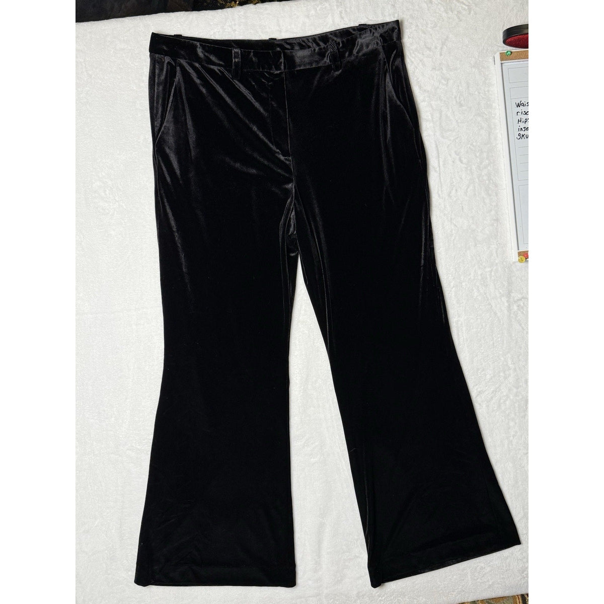 Alex Marie Velvet Pants Womens 16 Black Stretch Bootcut Trouser Holiday Party