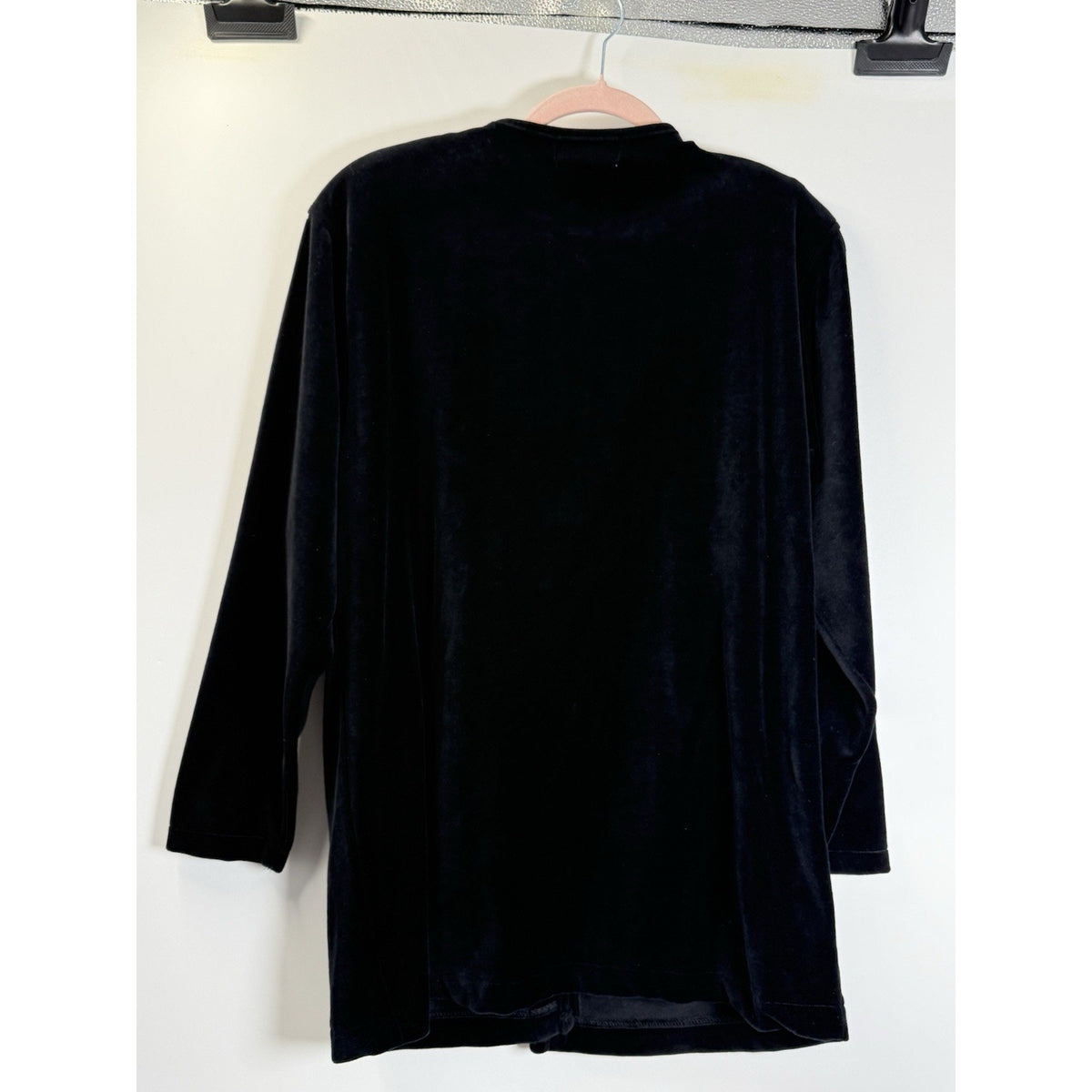 VTG Talbots Black Velvet Button Front Jacket Cardigan Gold Buttons Soft Grunge