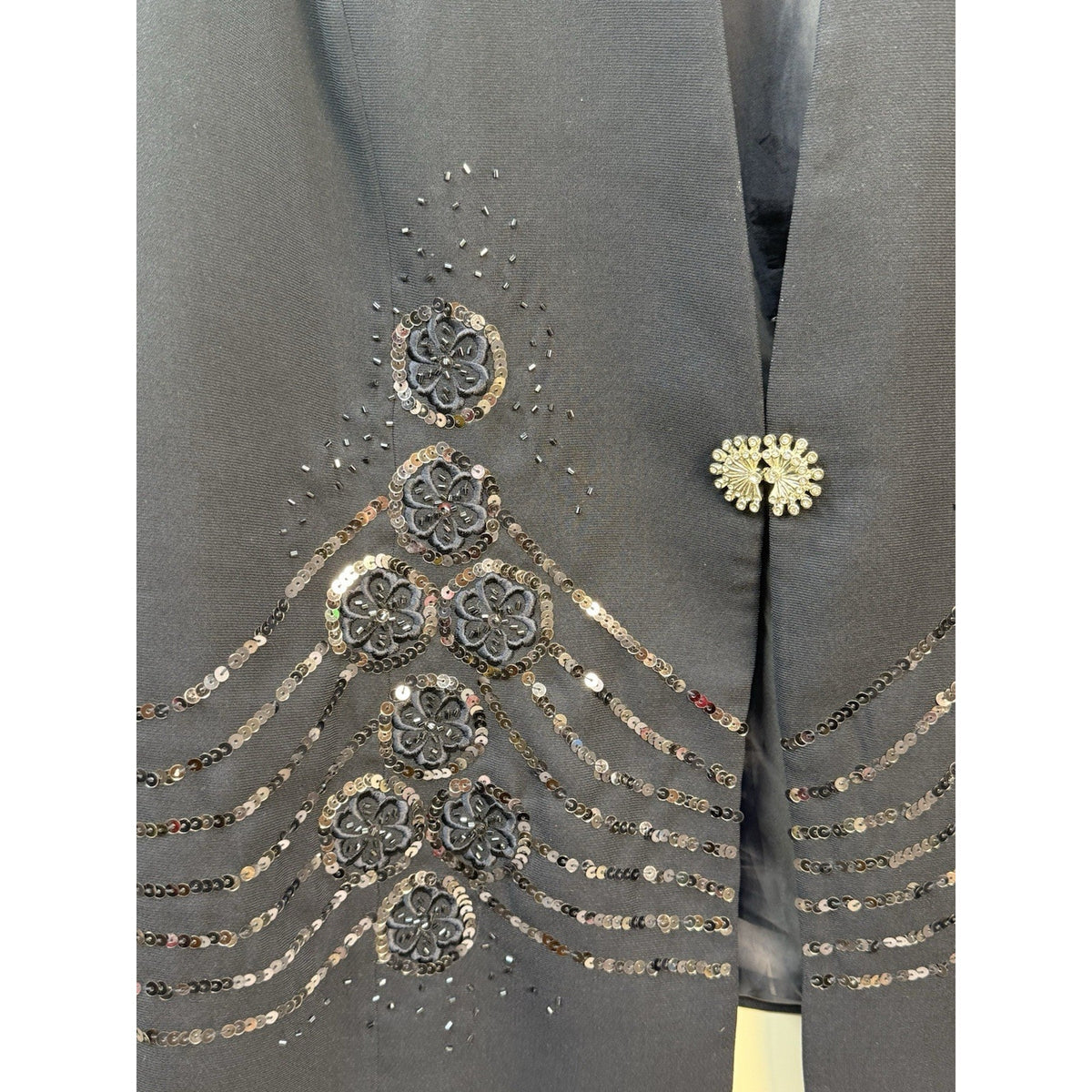 Maxie Klein Collections Beaded Sequin Jacket 24W Black Evening Party Formal Top