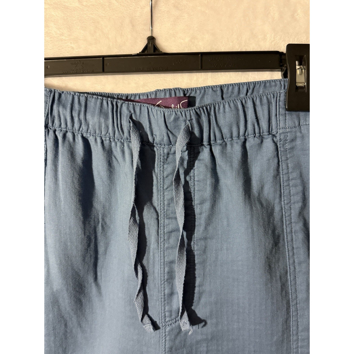 Gloria Vanderbilt Womens 3X Blue 100% Cotton Pull On Capri Crop Pants Pockets