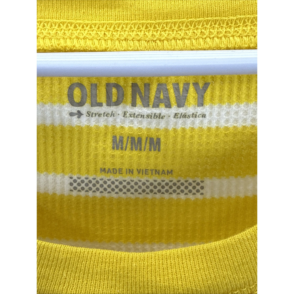 Old Navy Top Blouse T-shirt Size Medium Long Sleeve Striped Yellow White