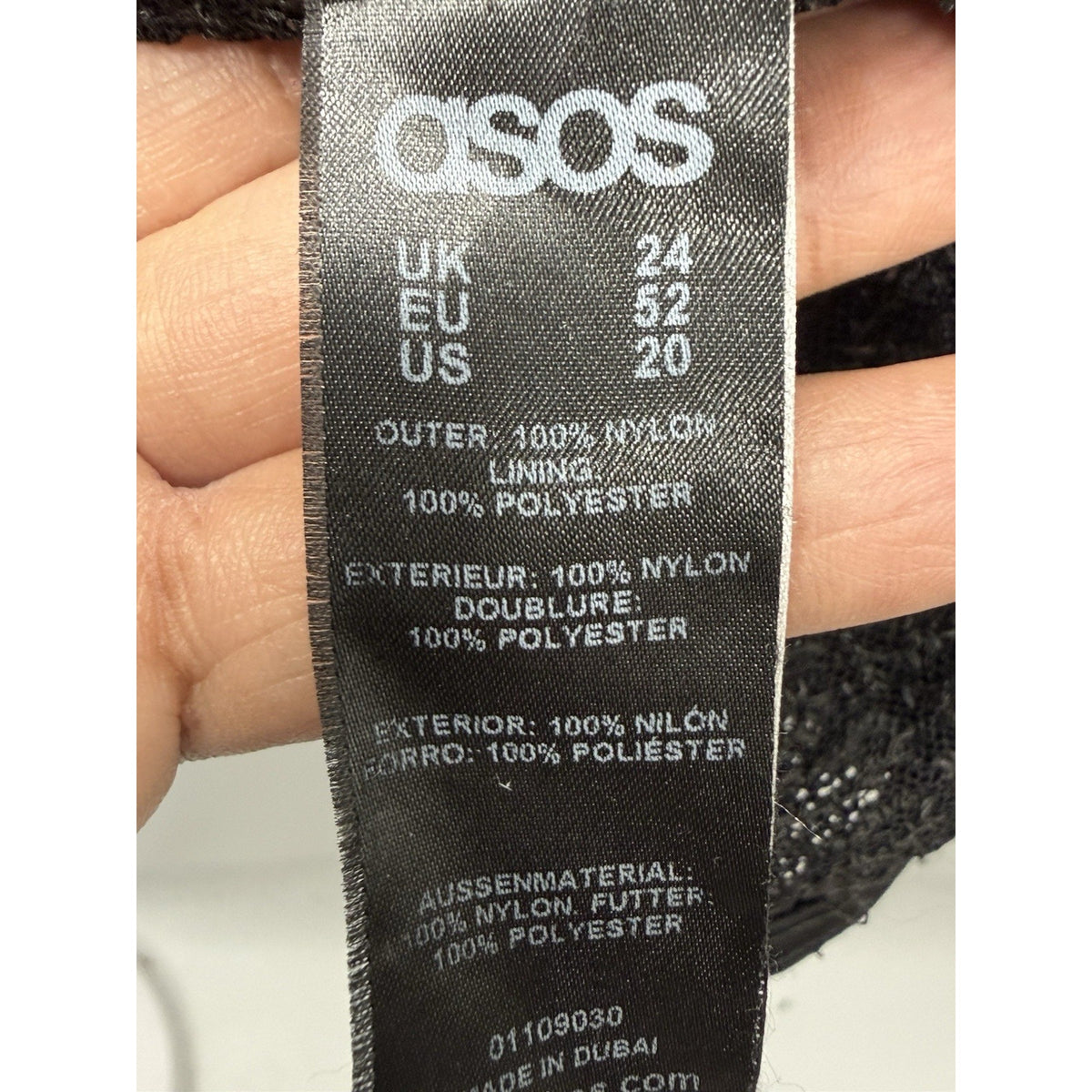 ASOS Curve Black Sequin Peplum Top Plus Size US 20 Short Sleeve Back Zip Party