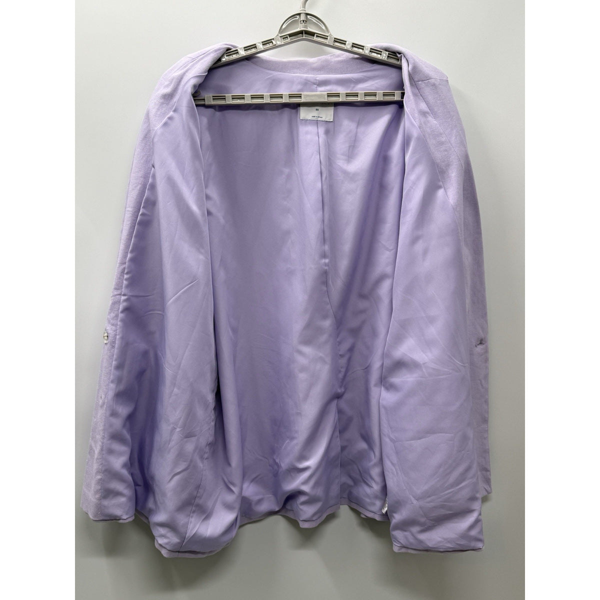 Old Navy Women’s 2X Lavender Linen Blend Blazer Double Breasted Lined Jacket