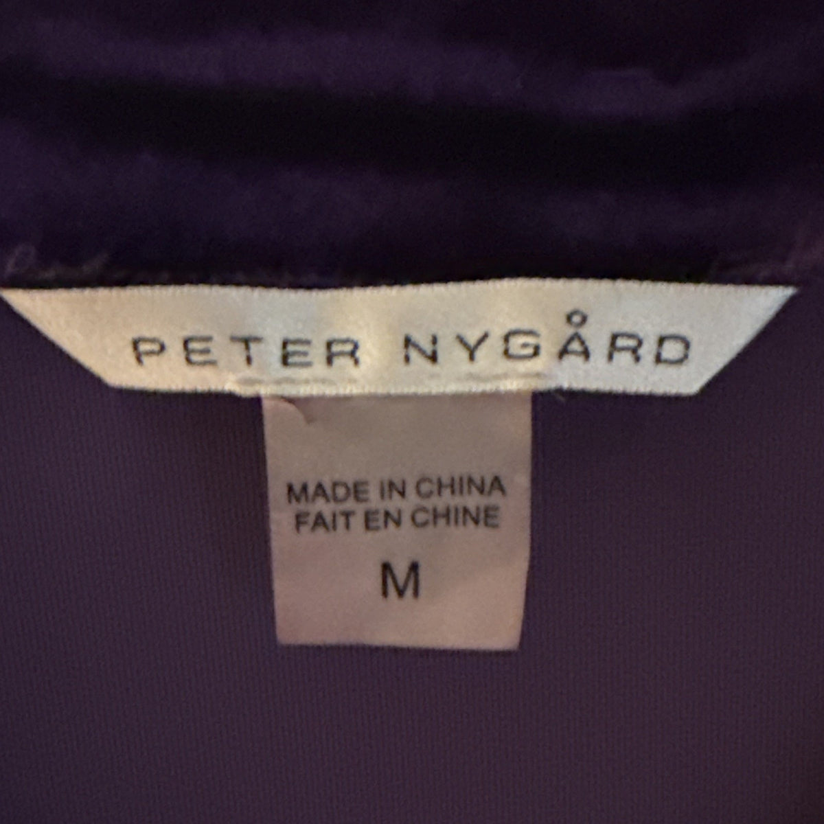 Peter Nygard Womens M Purple Velvet V-Neck Long Sleeve Beaded Rhinestone Top