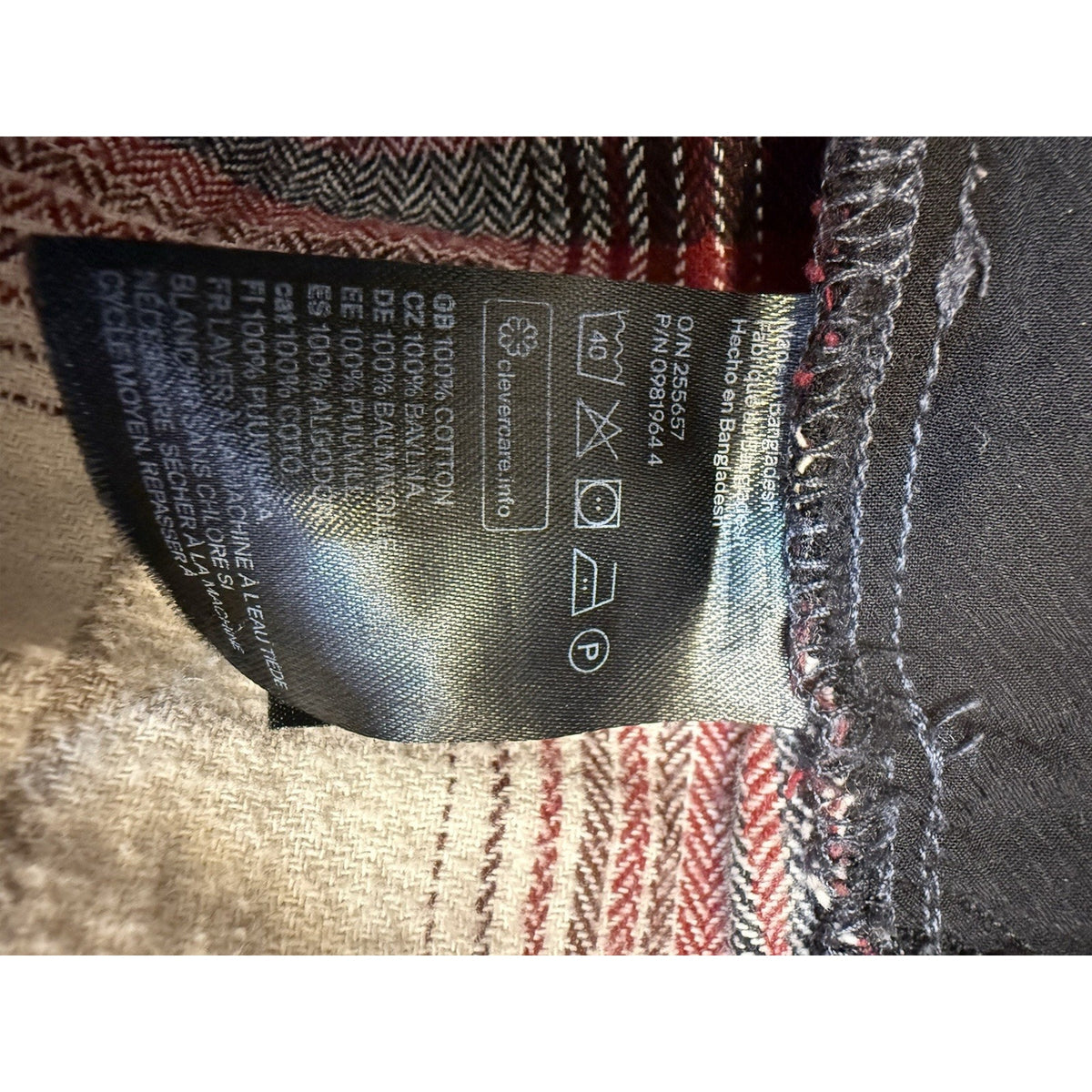 H&M Plaid Flannel Button Front Shirt Shacket Plaid Long Sleeve Women’s XS