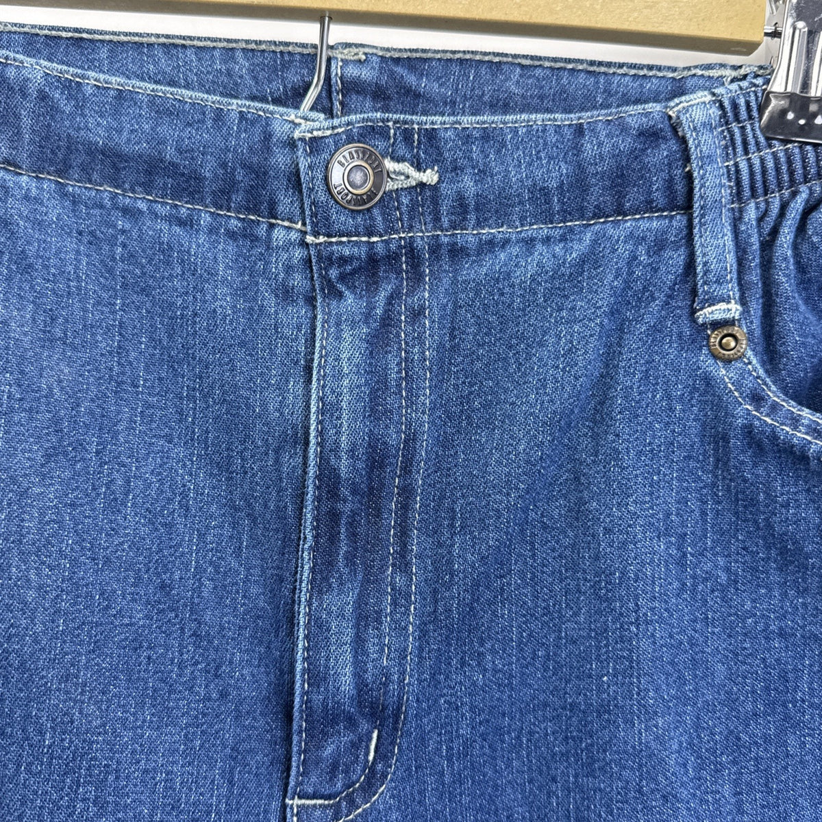 Blassport Tapered Jeans Womens 10 Short Blue High Rise Elastic Back 100% Cotton