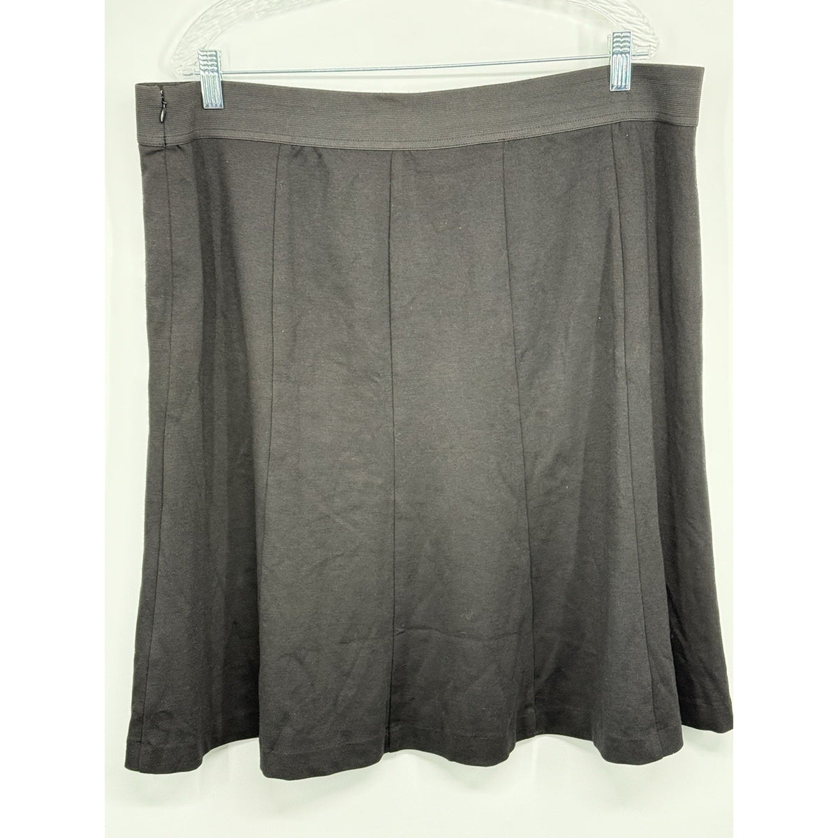 Lane Bryant Size 18 Black A-Line Knit Skirt Side Zip Stretch