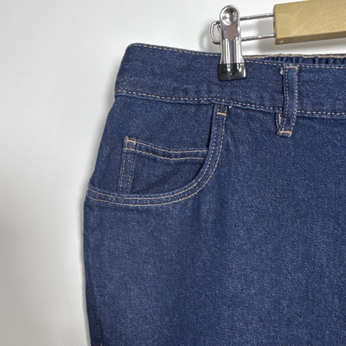 Woman Within Women’s Blue Denim Jeans Size 18W Petite Cotton 5-Pocket Button Zip
