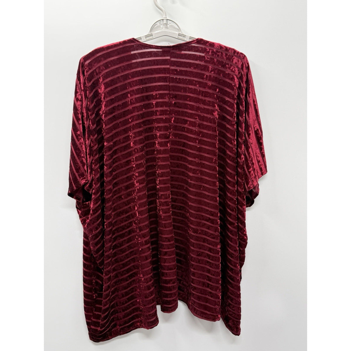 JM Fleurette Burgundy Velvet Burnout Kimono Boho Whimsigoth Dark Romantic M