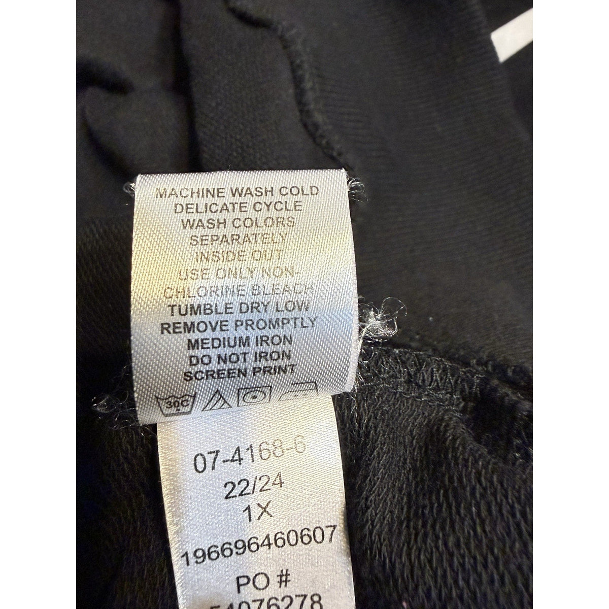 June + Vie 1X Black White Striped Hoodie Pullover Kangaroo Pocket No Drawstring