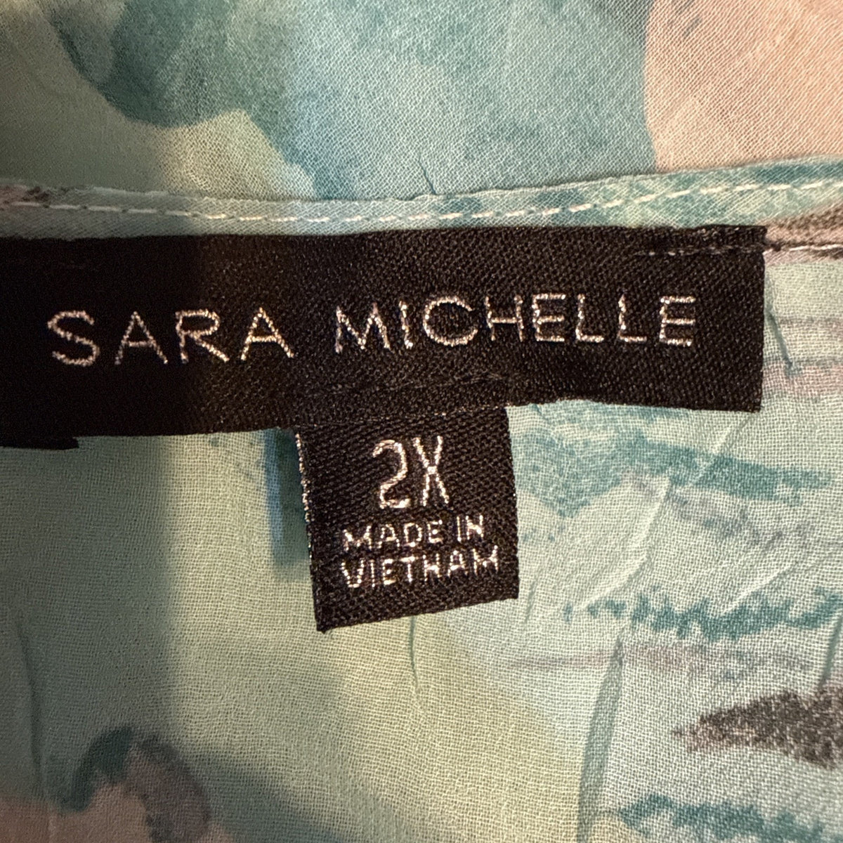 Sarah Michelle Women’s Blue Floral Blouse Plus Size 2X