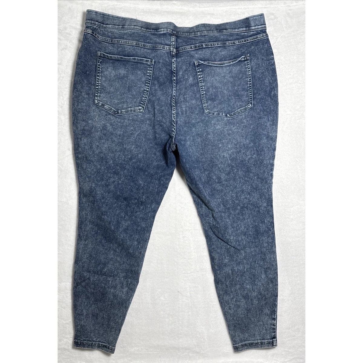Terra & Sky Womens Jeggings Blue Acid Wash Pull On High Rise Size 3X (24W-26W)