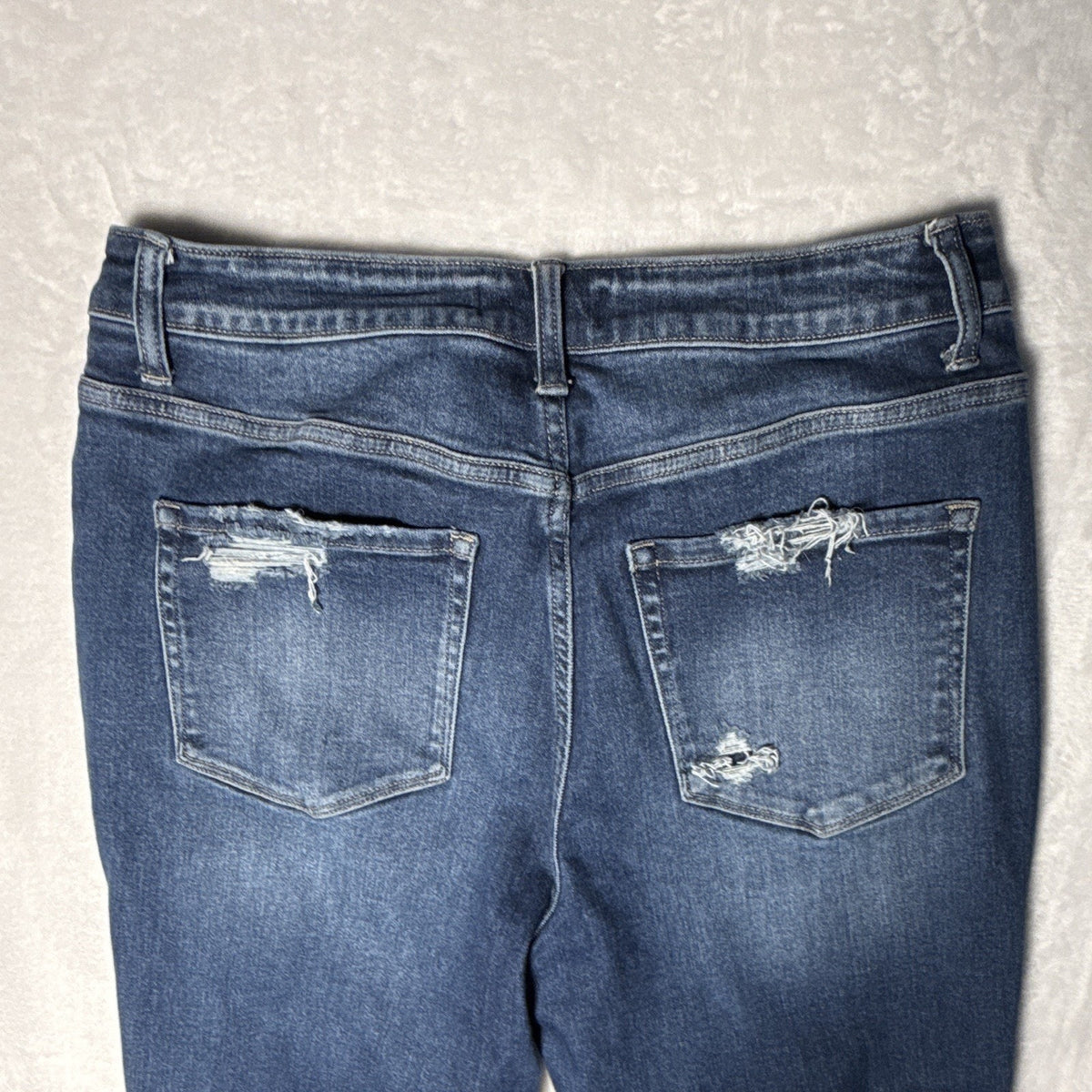 Flying Monkey Women's High Rise Distressed Stretch Skinny Jeans Blue Denim 29