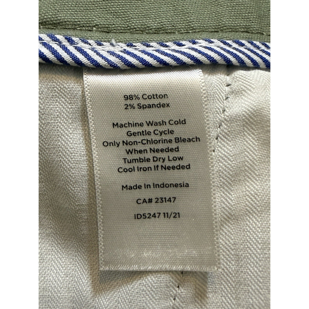 Talbots Womens 12 Olive Green Crop Pants Cotton Stretch Chino Casual Career