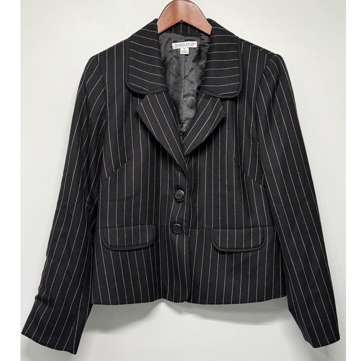 Pendleton Blazer Women's Sz 14 Virgin Wool 4 Button Classic Professional Jacket