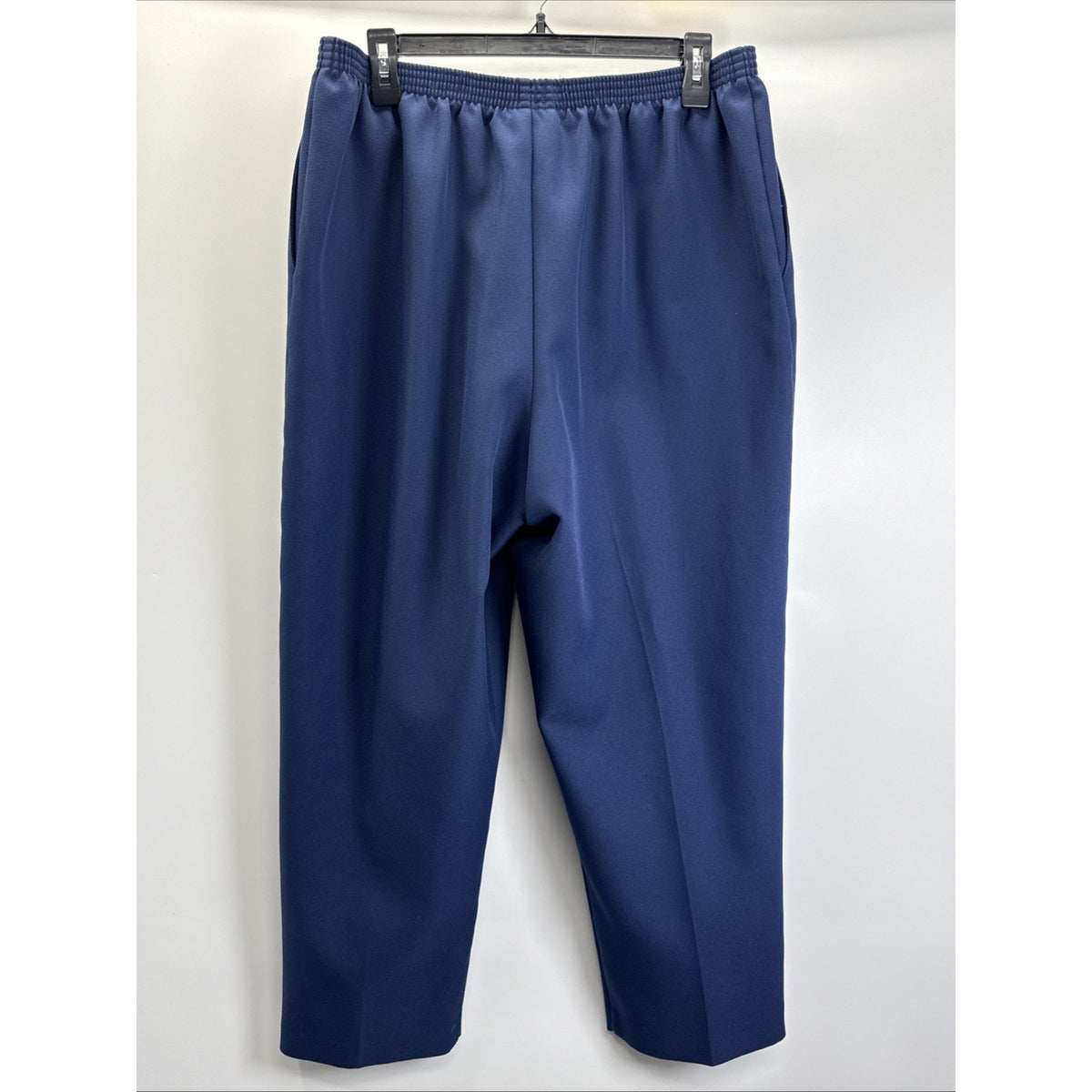 Alfred Dunner Dress Pants Womens 16 NAVY Straight Leg Elastic Waist & Pockets