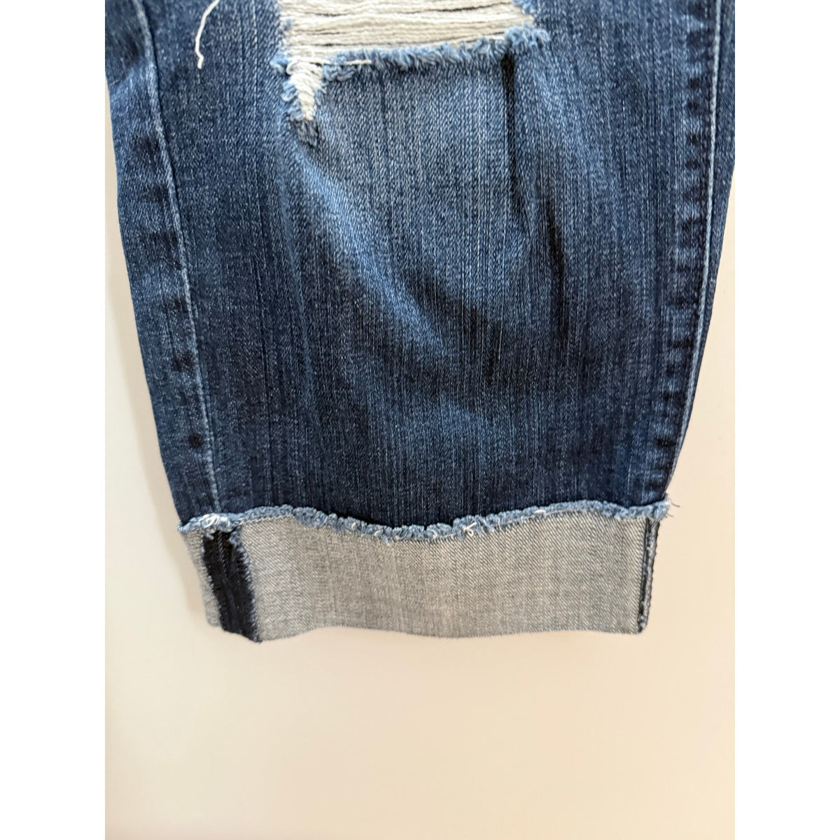 JLo Blue Jean Denim Cuff Pants 5 Pocket Distressed Women’s Size 18W