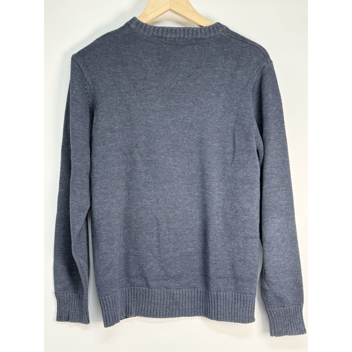 Oscar de la Renta Men’s Gray Textured Knit Crewneck Sweater Size M Cotton Blend