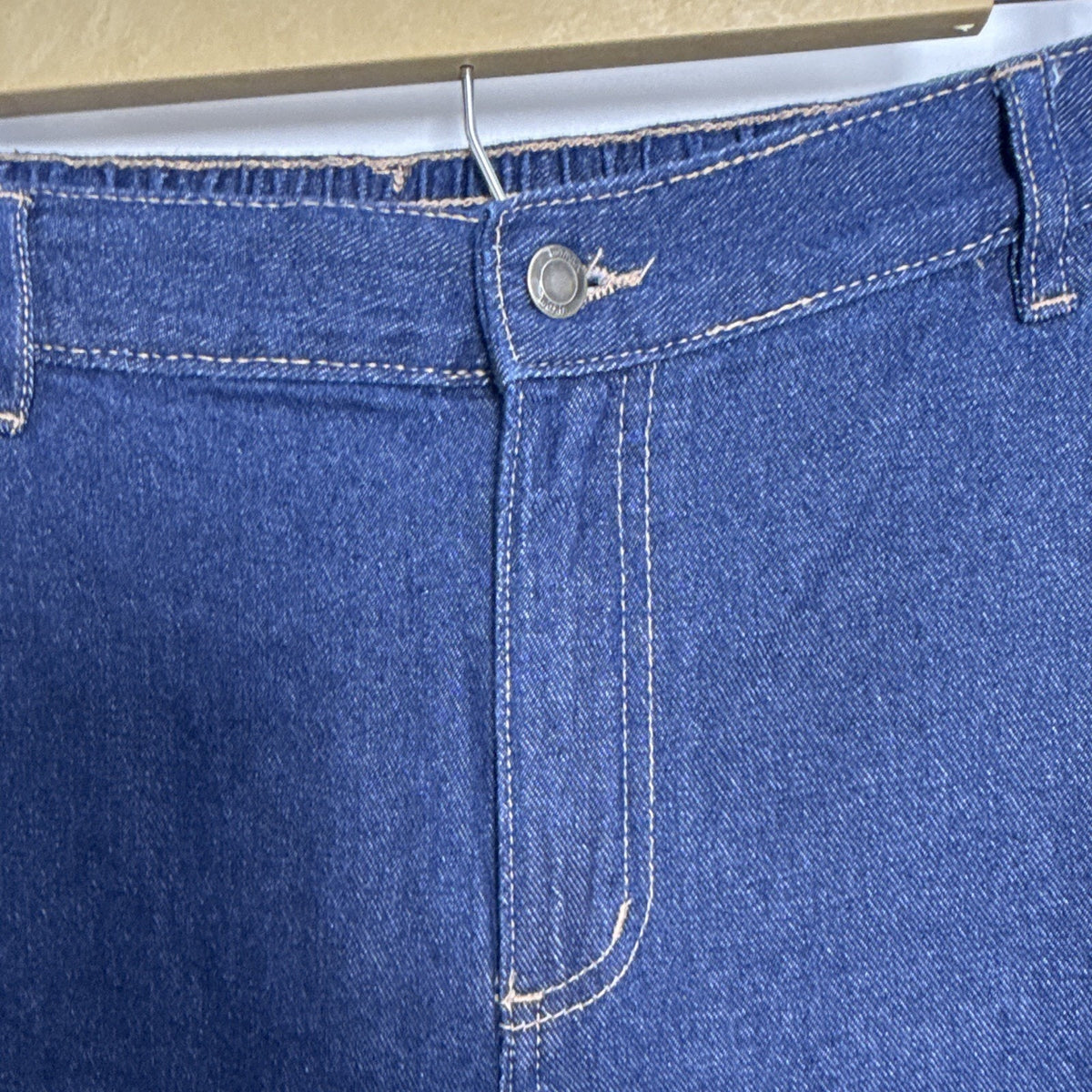 Woman Within Women’s Blue Denim Jeans Size 18W Petite Cotton 5-Pocket Button Zip