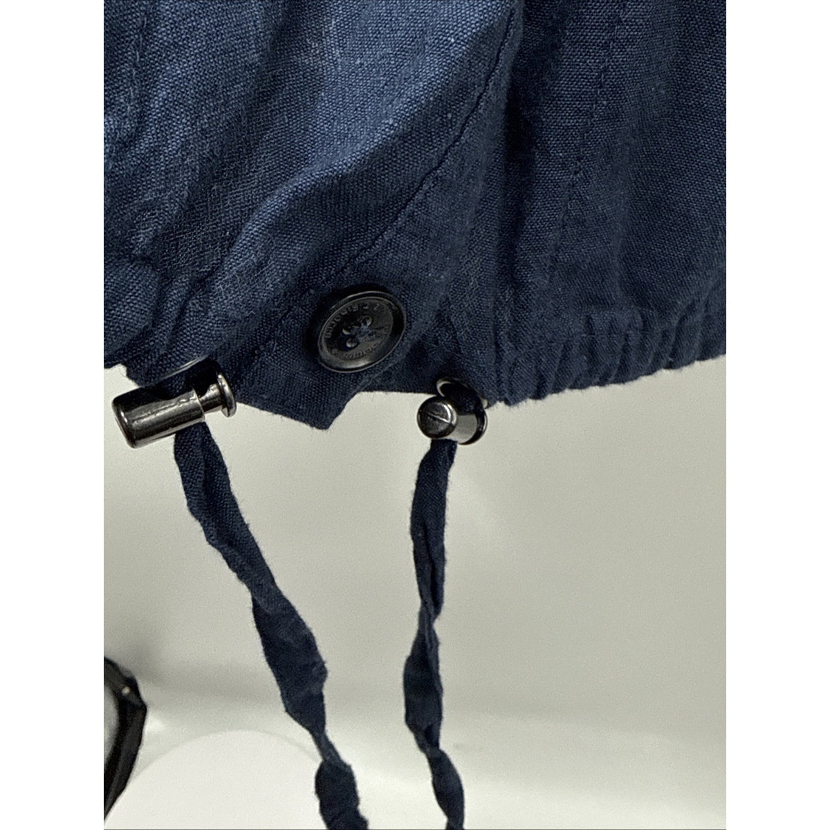 Liz Claiborne Woman XL Blue Linen Blend Shacket Roll Tab Sleeve Minimal Resort