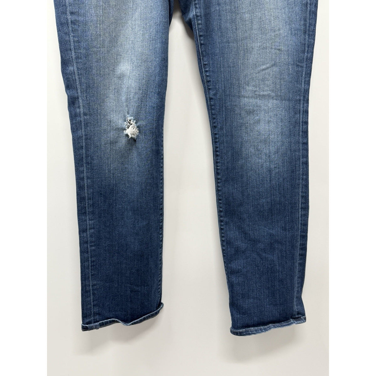 Ann Taylor LOFT Distressed Straight Leg Jeans Women Medium Wash Stretch