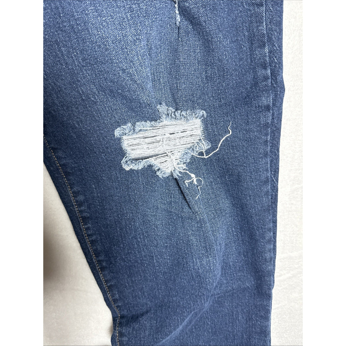 Terra & Sky Boyfriend Jeans Distressed Denim Blue Womens Sz 16W Stretch Pockets
