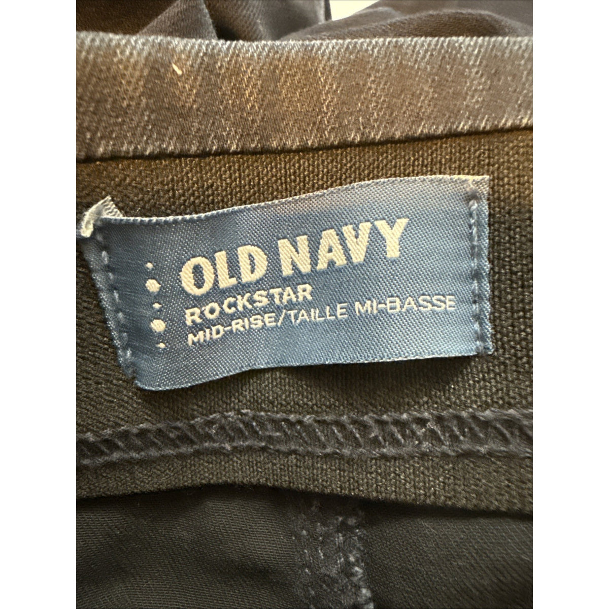 Old Navy Rockstar Mid Rise Skinny pull on Jeans Women Sz 12 Regular Dark Stretch